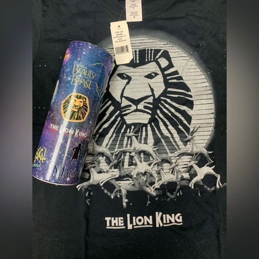 The Lion King The Broadway Musical T-shirt and cup Gift Set NWT